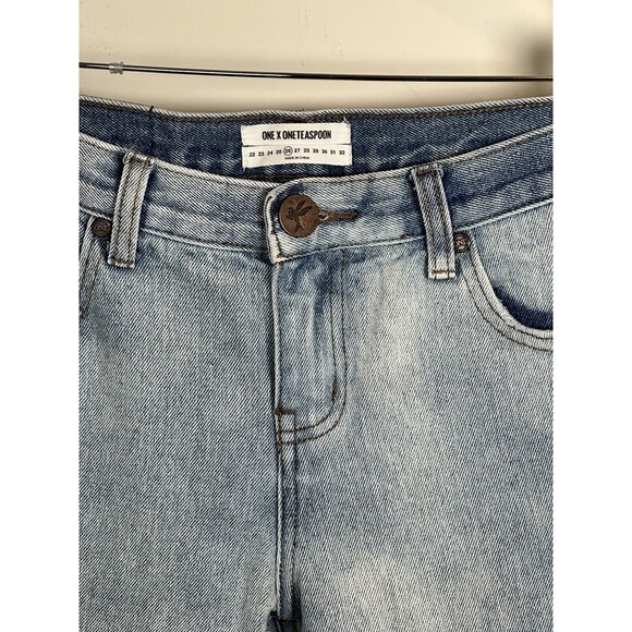 One x One Teaspoon Awesome Baggies Low Waist Relaxed Leg Tapered Jean Ripped 26 - Picture 3 of 8